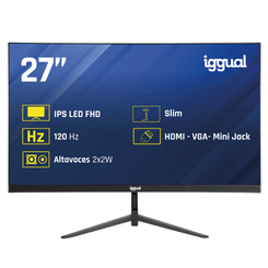 MONITOR IGGUAL Monitor 27" IPS 1ms FHD 120Hz VGA HDMI +Altavoces   27" IPS 1920 x 1080 HDMI VGA Altavoces