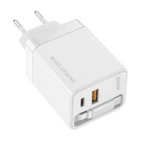 Miniatura 2 de CARGADOR USB GAN MARS GAMING MD-GAN65RW 65W 1xUSB-C 1xUSB-A CABLE RETRACTIL PD COLOR BLANCO