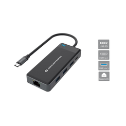 ADAPTADOR USB-C 7IN1 CONCEPTRONIC HDMIx2  USB-C PD 100W USB-A  RJ45 GIGABIT DONN14G