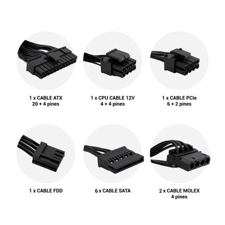 FUENTE ALIMENTACION 500W COOLBOX FORCE 80+ BRONZE - Imagen 7 de 7 FUENTE ALIMENTACION 500W COOLBOX FORCE 80+ BRONZE - Imagen 7 de 7