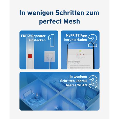 Fritz! Mesh WiFi Set 1600 2-pk Repeater WiFi6 - Imagen 6 de 11 Fritz! Mesh WiFi Set 1600 2-pk Repeater WiFi6 - Imagen 6 de 11