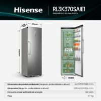 Miniatura 4 de FRIGORIFICO UNA PUERTA HISENSE RL3K370SAIE1 NOFROST E ALTO 185.6 CM ANCHO 59.5 CM INOX