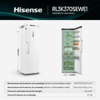 Miniatura 6 de FRIGORIFICO UNA PUERTA HISENSE RL3K370SEWE1 NOFROST E ALTO 185,6 CM ANCHO 59,5 CM BLANCO