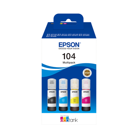 CONSUMIBLES EPSON ECOTANK MULTIPACK 104 - Imagen 1 de 2 CONSUMIBLES EPSON ECOTANK MULTIPACK 104 - Imagen 1 de 2