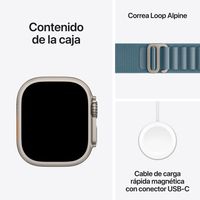 Miniatura 9 de Apple Watch Ultra 3 GPS + Cellular 49mm Natural Titanium Case with Light Blue Alpine Loop - Large