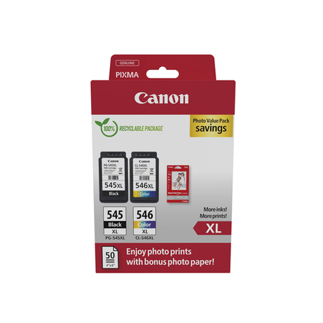 VALUE PACK CANON PG-545XL / CL546XL + GP501 PHOTO - Imagen 1 de 6 VALUE PACK CANON PG-545XL / CL546XL + GP501 PHOTO - Imagen 1 de 6