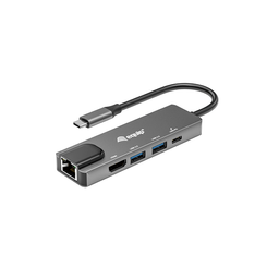 ADAPTADOR USB-C 5EN1 EQUIP HDMI 4K USB-C  DATOS  USB-A 5GB/S X2  USB-C CARGA MAX 100W RJ45 GIGABIT