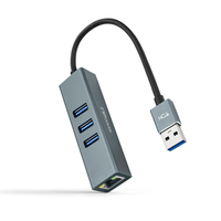 Miniatura 1 de CONVERSOR NANO CABLE USB3.0 - ETHERNET+ 3 USB3.0 15CM