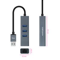 Miniatura 3 de CONVERSOR NANO CABLE USB3.0 - ETHERNET+ 3 USB3.0 15CM