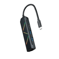 Miniatura 1 de HUB NANO CABLE USB-C/CONVERSOR USB-C A 2XUSB-A/ USB-C PD/ HDMI/ RJ45 15CM NEGRO
