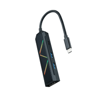 Miniatura 1 de HUB NANO CABLE USB-C/CONVERSOR USB-C A 2XUSB-A/ USB-C PD/ HDMI 15CM NEGRO