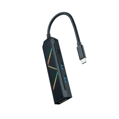 HUB NANO CABLE USB-C/CONVERSOR USB-C A 2XUSB-A/ USB-C PD/ HDMI 15CM NEGRO