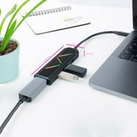 Miniatura 3 de HUB NANO CABLE USB-C/CONVERSOR USB-C A 2XUSB-A/ USB-C PD/ HDMI 15CM NEGRO