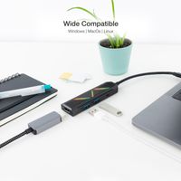 Miniatura 4 de HUB NANO CABLE USB-C/CONVERSOR USB-C A 2XUSB-A/ USB-C PD/ HDMI 15CM NEGRO