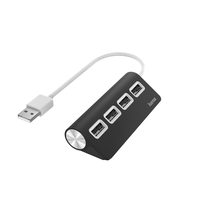 Miniatura 1 de HUB USB 2.0 HAMA CON 4 PUERTOS USB 2.0 480Mbits COLOR NEGRO