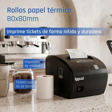 iggual Caja 50 rollos papel térmico 80x80x13 mm - Imagen 4 de 17 iggual Caja 50 rollos papel térmico 80x80x13 mm - Imagen 4 de 17