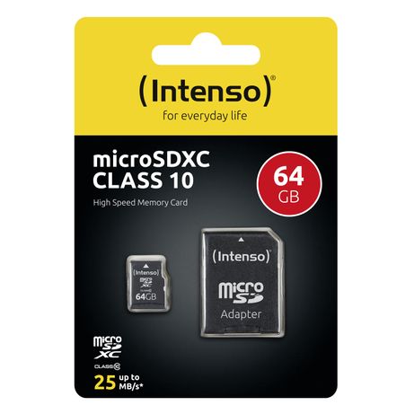 MEMORIA 64 GB MICRO MICRO SDHC INTENSO CLASE 10 + ADAPTADOR USB2.0 - Imagen 5 de 5 MEMORIA 64 GB MICRO MICRO SDHC INTENSO CLASE 10 + ADAPTADOR USB2.0 - Imagen 5 de 5