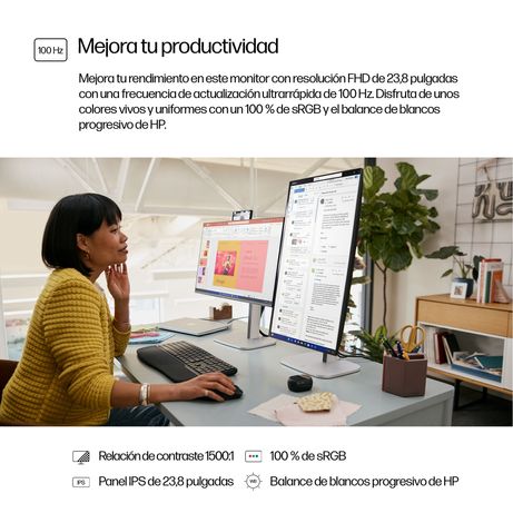 HP Monitor FHD HP Pro de la serie 5 de 23,8 pulgadas: 524 pf Series 5 23.8" LCD IPS Full HD HDMI - Imagen 10 de 12 HP Monitor FHD HP Pro de la serie 5 de 23,8 pulgadas: 524 pf Series 5 23.8" LCD IPS Full HD HDMI - Imagen 10 de 12
