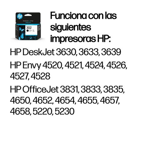 CARTUCHO HP NEGRO 302 F6U66AE#ABE - Imagen 2 de 14 CARTUCHO HP NEGRO 302 F6U66AE#ABE - Imagen 2 de 14