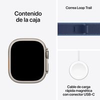 Miniatura 3 de Apple Watch Ultra 3 GPS + Cellular 49mm Natural Titanium Case with Blue/Bright Blue Trail Loop - S/M