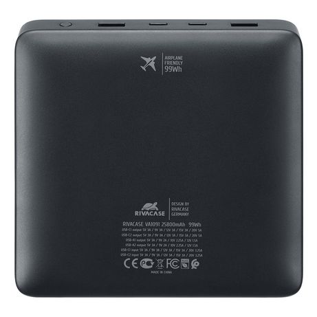 RIVACASE VA1091 powerbank 25800mAh Turbo PD 100W - Imagen 7 de 20 RIVACASE VA1091 powerbank 25800mAh Turbo PD 100W - Imagen 7 de 20