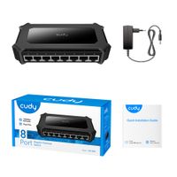 Miniatura 6 de SWITCH 8 PUERTOS 10/100/1000 CUDY GS108D NEGRO
