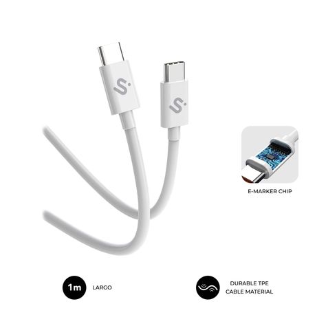 CABLE SUBBLIM PLUS 100W C-C 1M WHITE - Imagen 2 de 8 CABLE SUBBLIM PLUS 100W C-C 1M WHITE - Imagen 2 de 8