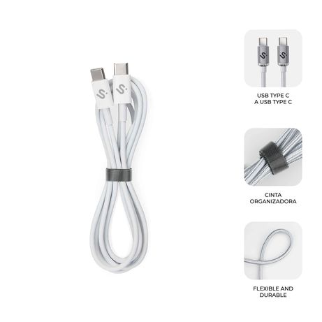 CABLE SUBBLIM PLUS 100W C-C 1M WHITE - Imagen 4 de 8 CABLE SUBBLIM PLUS 100W C-C 1M WHITE - Imagen 4 de 8