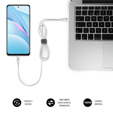 CABLE SUBBLIM PLUS 100W C-C 1M WHITE - Imagen 6 de 8 CABLE SUBBLIM PLUS 100W C-C 1M WHITE - Imagen 6 de 8
