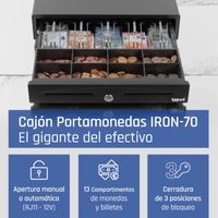 Miniatura 4 de iggual Cajón Portamonedas IRON-70 44,5cm 5+8 negro