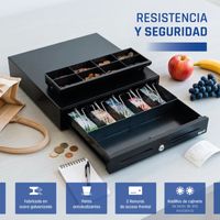 Miniatura 5 de iggual Cajón Portamonedas IRON-70 44,5cm 5+8 negro