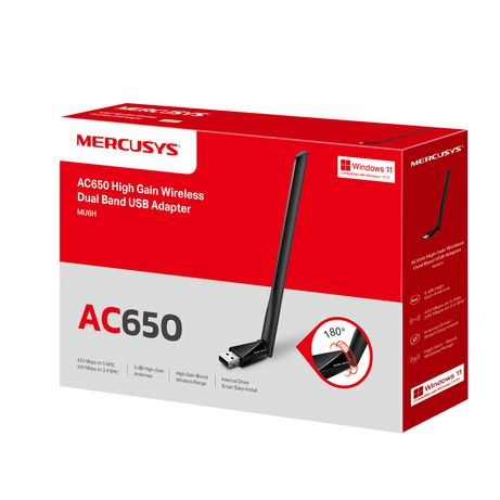 ADAPTADOR MERCUSYS AC650 HIGH GAIN WIRELESS DUAL BAND USB ADAPATER - Imagen 4 de 4 ADAPTADOR MERCUSYS AC650 HIGH GAIN WIRELESS DUAL BAND USB ADAPATER - Imagen 4 de 4