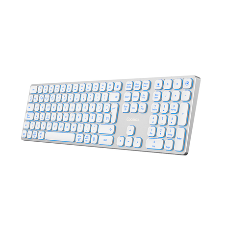 Coolbox Teclado Inal.Retroil. MOONLIGHT B431 Blanc - Imagen 1 de 7 Coolbox Teclado Inal.Retroil. MOONLIGHT B431 Blanc - Imagen 1 de 7