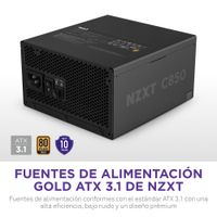 Miniatura 8 de Fuente Alimentación 850W NZXT  C850 Gold ATX 3.1 80 PLUS Gold Fully-Modular Negro