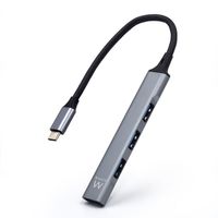 Miniatura 2 de Ewent EW1145 hub de interfaz USB 3.2 Gen 1 (3.1 Gen 1) Type-C 5000 Mbit/s Gris, Plata
