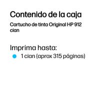 Miniatura 3 de HP 912 Cartucho Cián 2,93ml Officejet Pro 8022