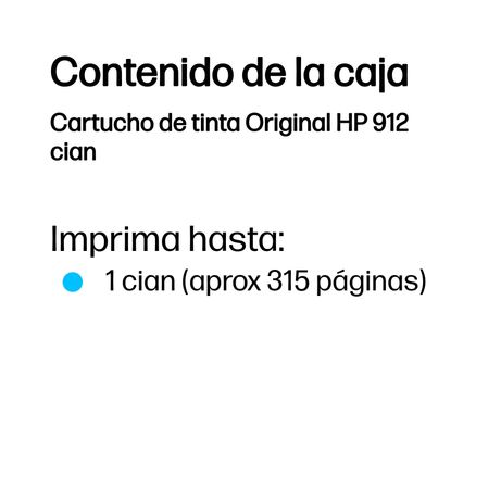 HP 912 Cartucho Cián 2,93ml Officejet Pro 8022 - Imagen 3 de 14 HP 912 Cartucho Cián 2,93ml Officejet Pro 8022 - Imagen 3 de 14