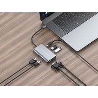 Miniatura 9 de ADAPTADOR USB-C 7IN1 CONCEPTRONIC HDMI VGA USB 3.0 LAN GIGABIT  USB-C CARGA 100W