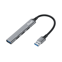 Miniatura 1 de HUB USB EQUIP LIFE USB  1 PUERTO USB 3.0 3 PUERTOS USB 2.0 CARCASA ALUMINIO