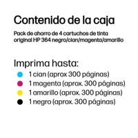 Miniatura 4 de PACK COMBO CARTUCHOS HP 364 NEGRO, CYAN MAGENTA Y AMARILLO