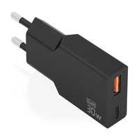 Miniatura 1 de AISENS - CARGADOR ULTRA DELGADO GaN 30W, 1xUSB-C PD3.0 QC4.0, 1xUSB-A QC3.0, NEGRO