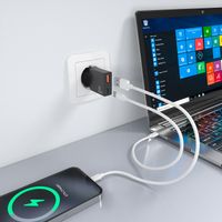 Miniatura 6 de AISENS - CARGADOR ULTRA DELGADO GaN 30W, 1xUSB-C PD3.0 QC4.0, 1xUSB-A QC3.0, NEGRO