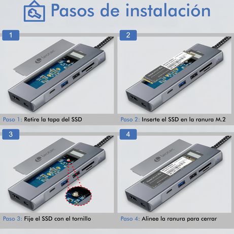 LEOTEC DOCKING STATION 8-1 CON CAJA EXTERNA SSD M2 - Imagen 5 de 7 LEOTEC DOCKING STATION 8-1 CON CAJA EXTERNA SSD M2 - Imagen 5 de 7