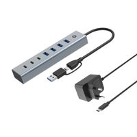 Miniatura 2 de HUB USB 3.0 CONCEPTRONIC HUBBIES20GP 7 PUERTOS USB-C A 3XUSB-C 4XUSB-A CON ALIMENTADOR