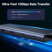 Miniatura 7 de UGREEN 10-IN-1 USB-C TO 2 HDMI 4K 60HZ +2 USB-C3.2+USB-A3.2+USB-A3.0+GIGABITRJ45+SD TF+PD 100W