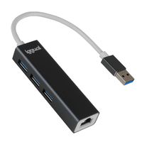 Miniatura 1 de iggual Hub USB-A 3 puertos USB 3.0 + RJ45 Gigabit