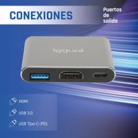 Miniatura 3 de iggual Hub tipo C 3 en 1 HDMI USB3.0 PD100W