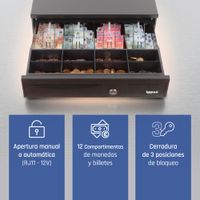 Miniatura 5 de iggual Cajón portamonedas IRON-20 42cm 4+8 negro