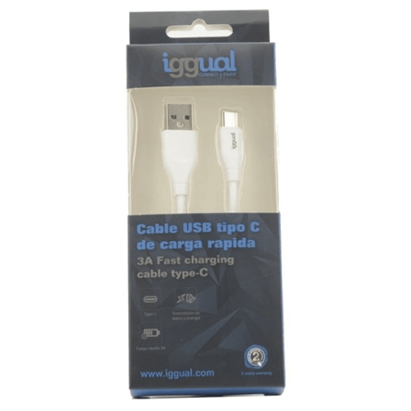 iggual Cable USB-A/USB-C 100 cm blanco Q3.0 3A - Imagen 1 de 2 iggual Cable USB-A/USB-C 100 cm blanco Q3.0 3A - Imagen 1 de 2