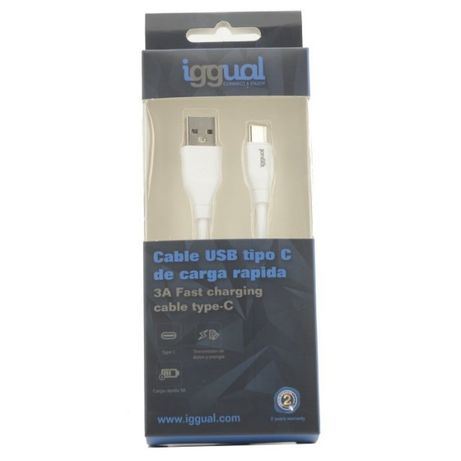 iggual Cable USB-A/USB-C 100 cm blanco Q3.0 3A - Imagen 2 de 2 iggual Cable USB-A/USB-C 100 cm blanco Q3.0 3A - Imagen 2 de 2